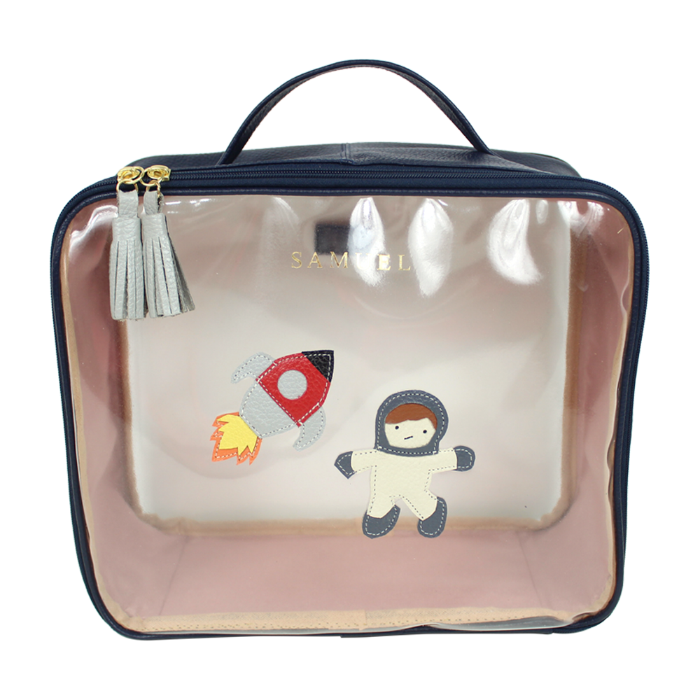 Necessaire Crystal G Astronauta em Couro Personalizada