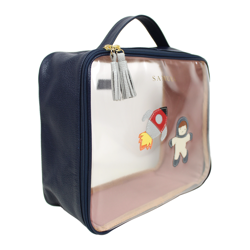 Necessaire Crystal G Astronauta em Couro Personalizada