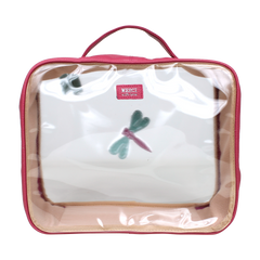 Necessaire Crystal G Libélula Chiclete com Menta Liso e Fúcsia Liso Pronta Entrega