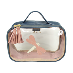 Necessaire Crystal P Libélula em Couro e Vinil Personalizado