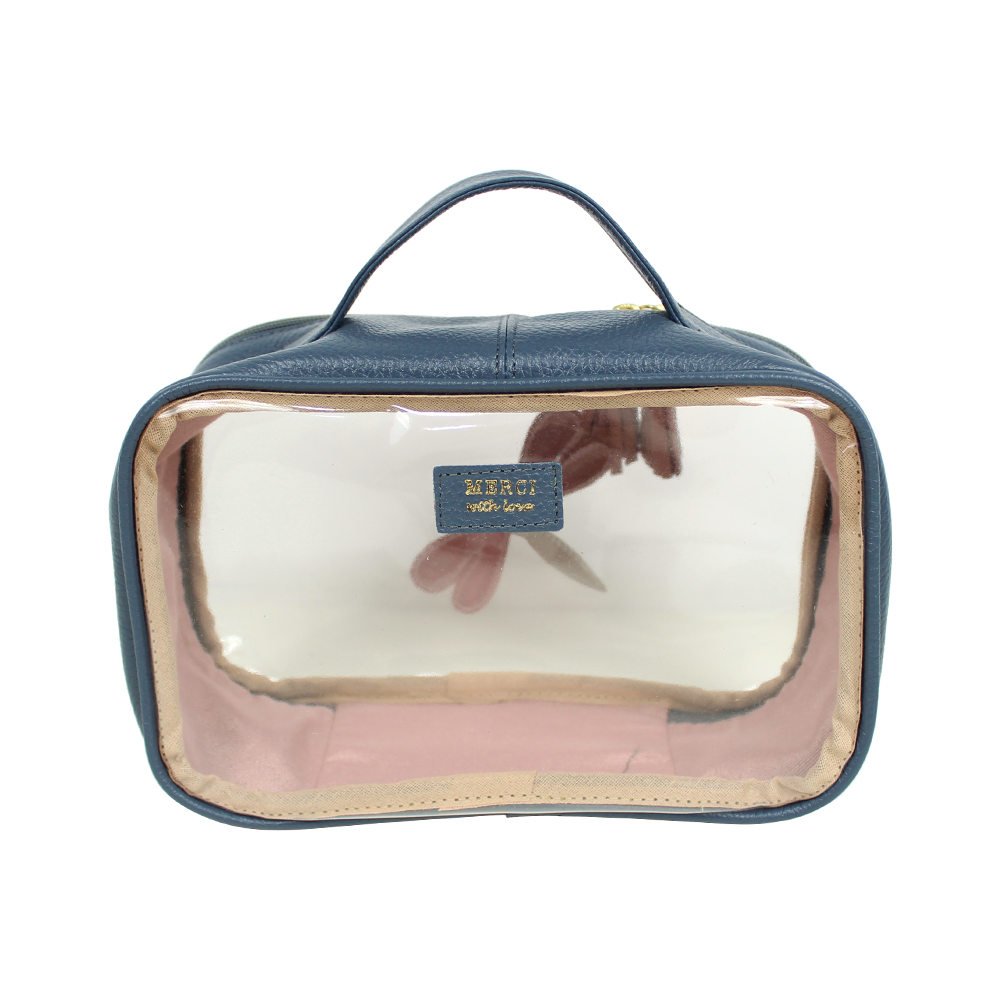 Necessaire Crystal P Libélula em Couro e Vinil Personalizado