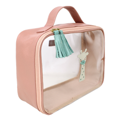 Necessaire Crystal M Girafinha em Couro e Vinil Personalizado