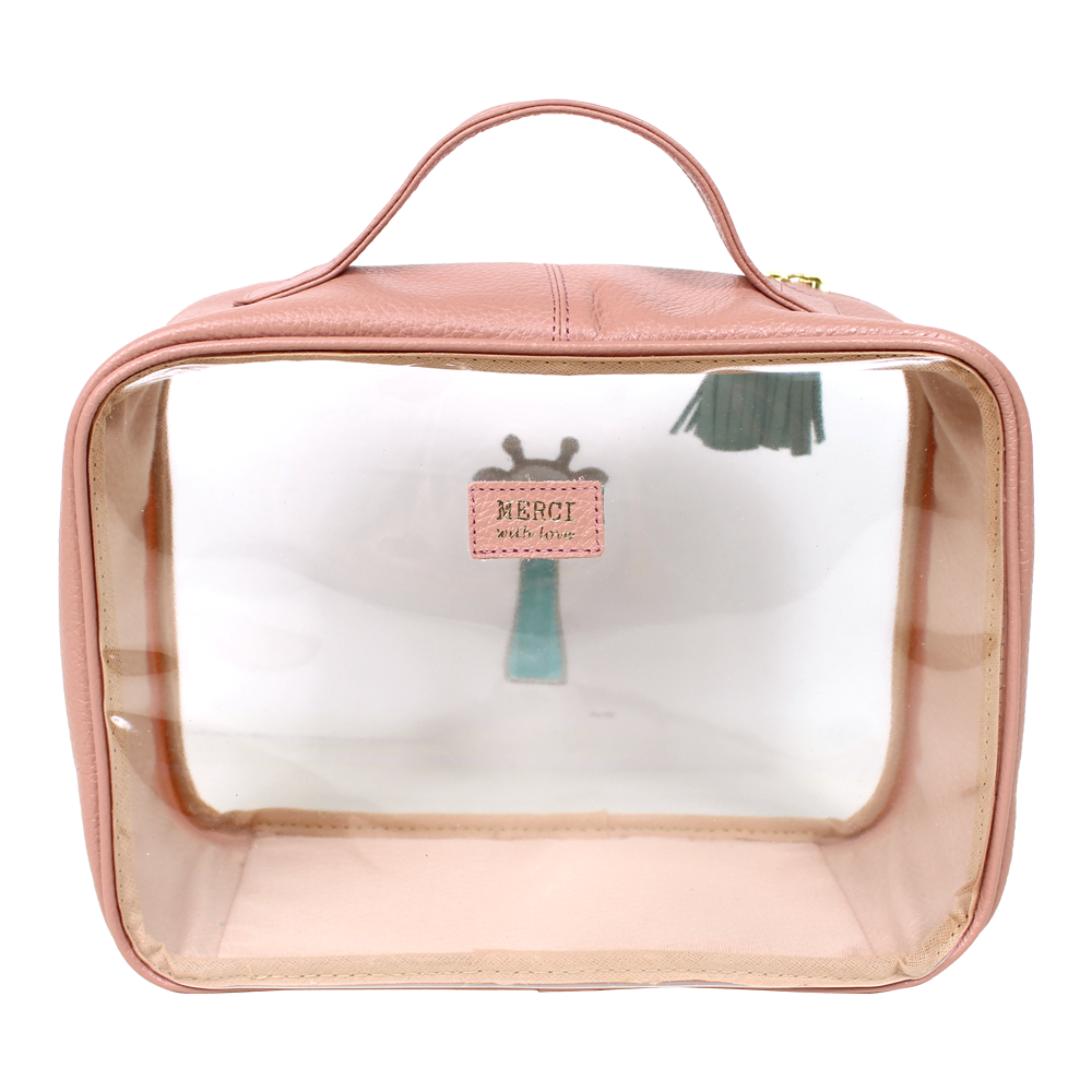 Necessaire Crystal M Girafinha em Couro e Vinil Personalizado