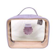 Necessaire Crystal M Camélia em Couro e Vinil Personalizado