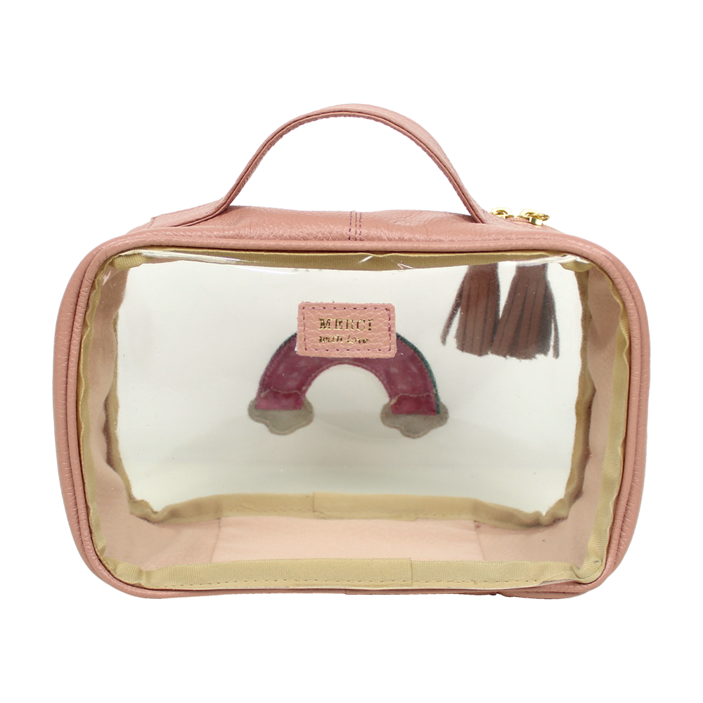 Necessaire Crystal P Arco Íris em Couro e Vinil Personalizado