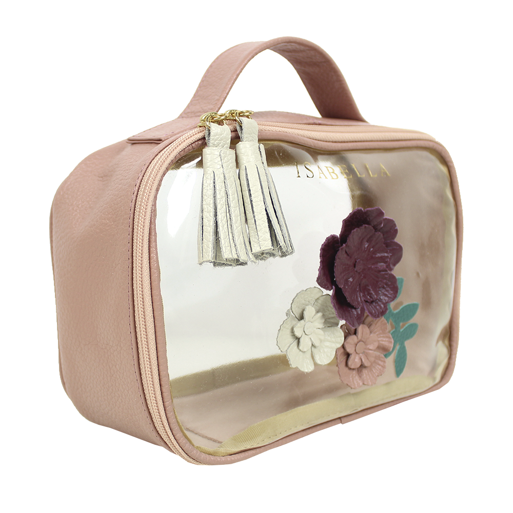 Necessaire Crystal P Le Jardin em Couro e Vinil Personalizado