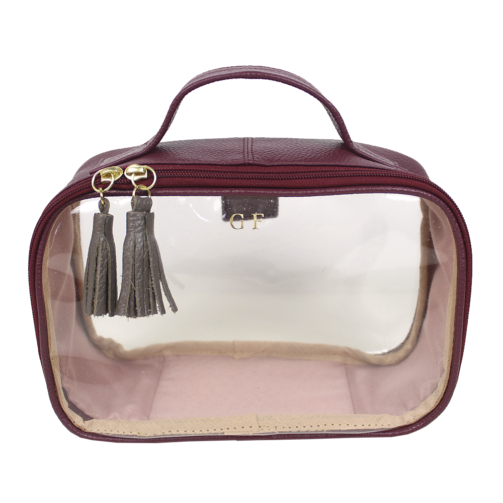 Necessaire Crystal P em Couro e Vinil Personalizado