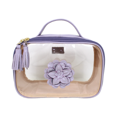 Necessaire Crystal P Camélia em Couro e Vinil Personalizado