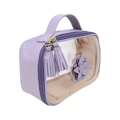 Necessaire Crystal P Camélia em Couro e Vinil Personalizado