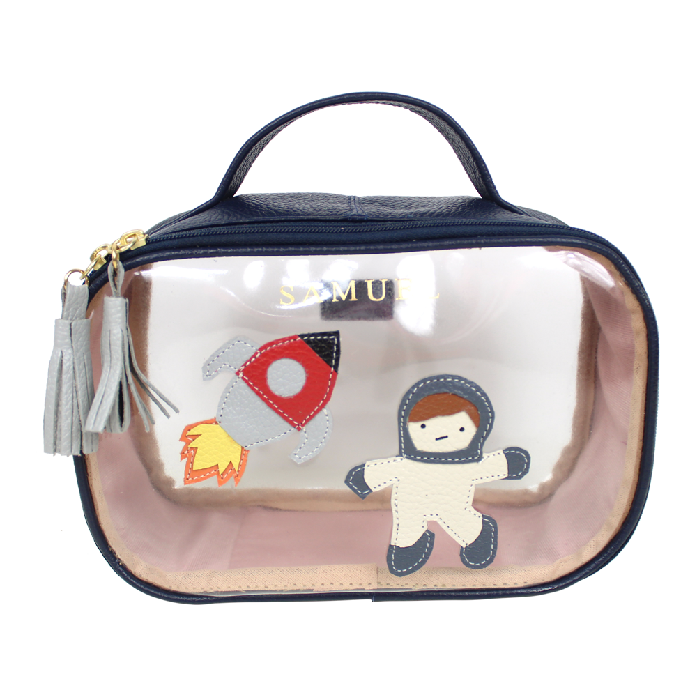 Necessaire Crystal P Astronauta em Couro Personalizada