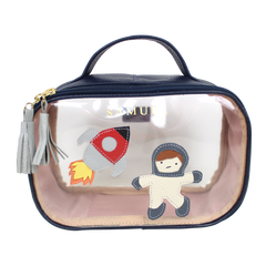 Necessaire Crystal P Astronauta em Couro Personalizada