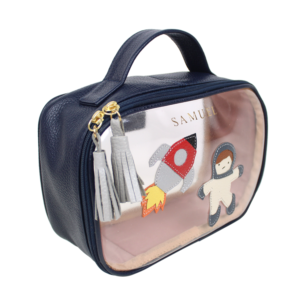 Necessaire Crystal P Astronauta em Couro Personalizada