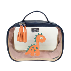 Necessaire Crystal P Little Dino em Couro e Vinil Personalizado