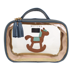 Necessaire Crystal P Little Horse em Couro e Vinil Personalizado