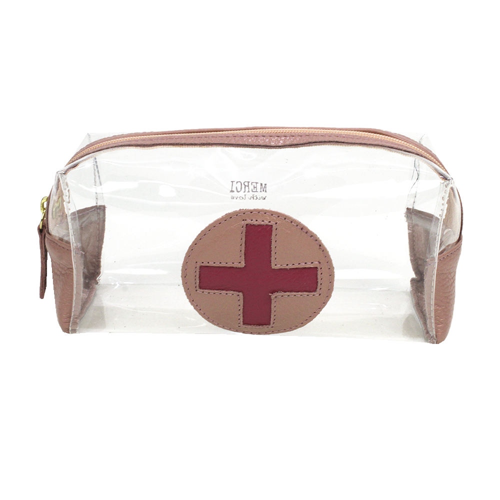 Necessaire Farmacinha M em Couro Personalizado
