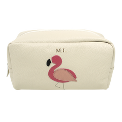 Necessaire Flamingo G em Couro Personalizado