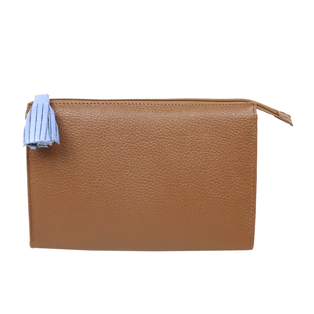 Necessaire Louise M Caramelo Liso com Sky Pronta Entrega