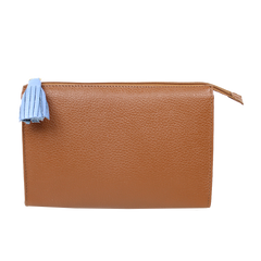 Necessaire Louise M Caramelo Liso com Sky Pronta Entrega
