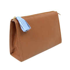 Necessaire Louise M Caramelo Liso com Sky Pronta Entrega