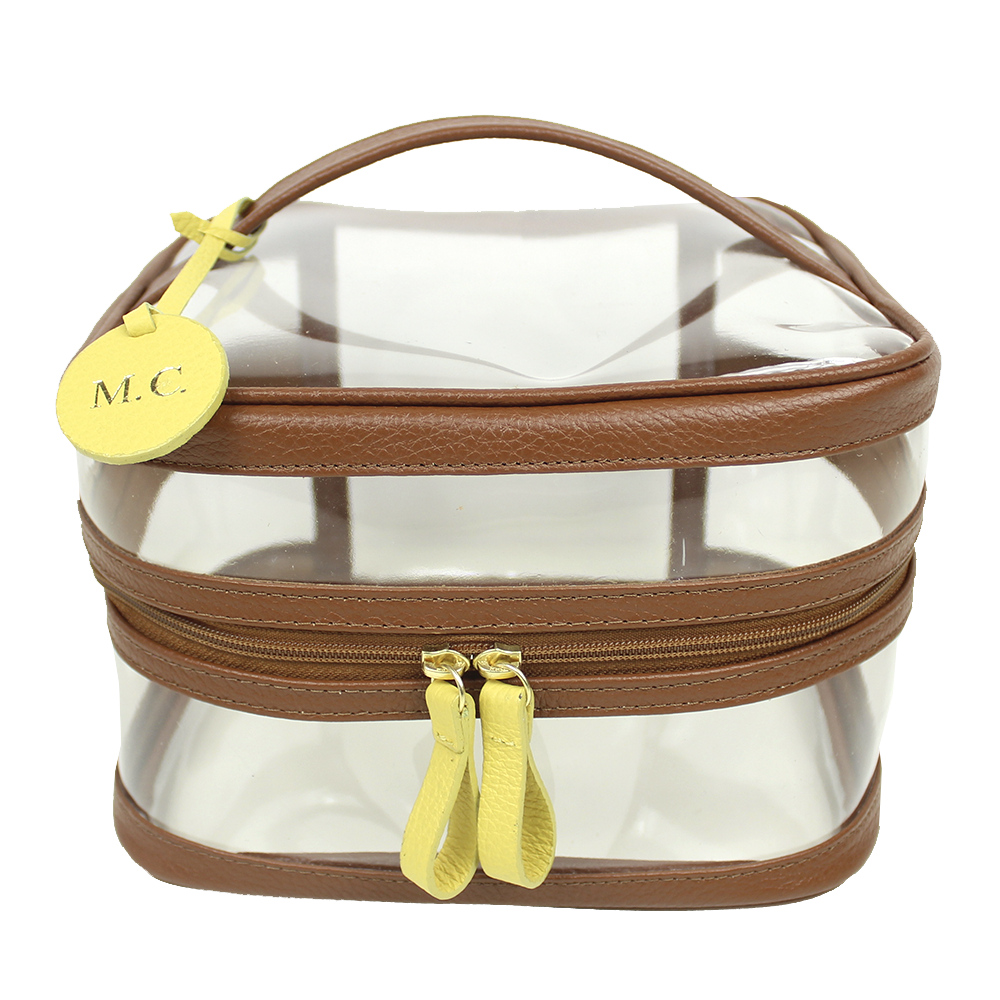 Necessaire Mya em Couro e Vinil Personalizada