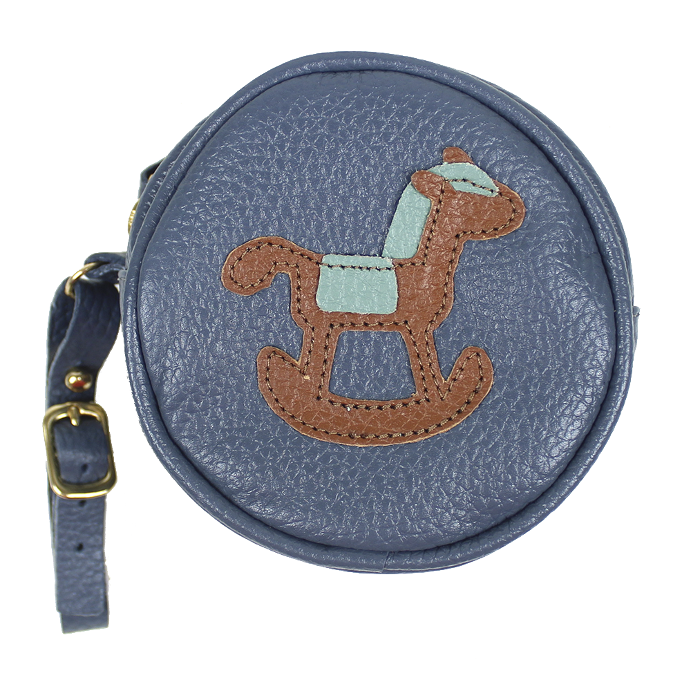 Porta Chupeta Little Horse em Couro Personalizada