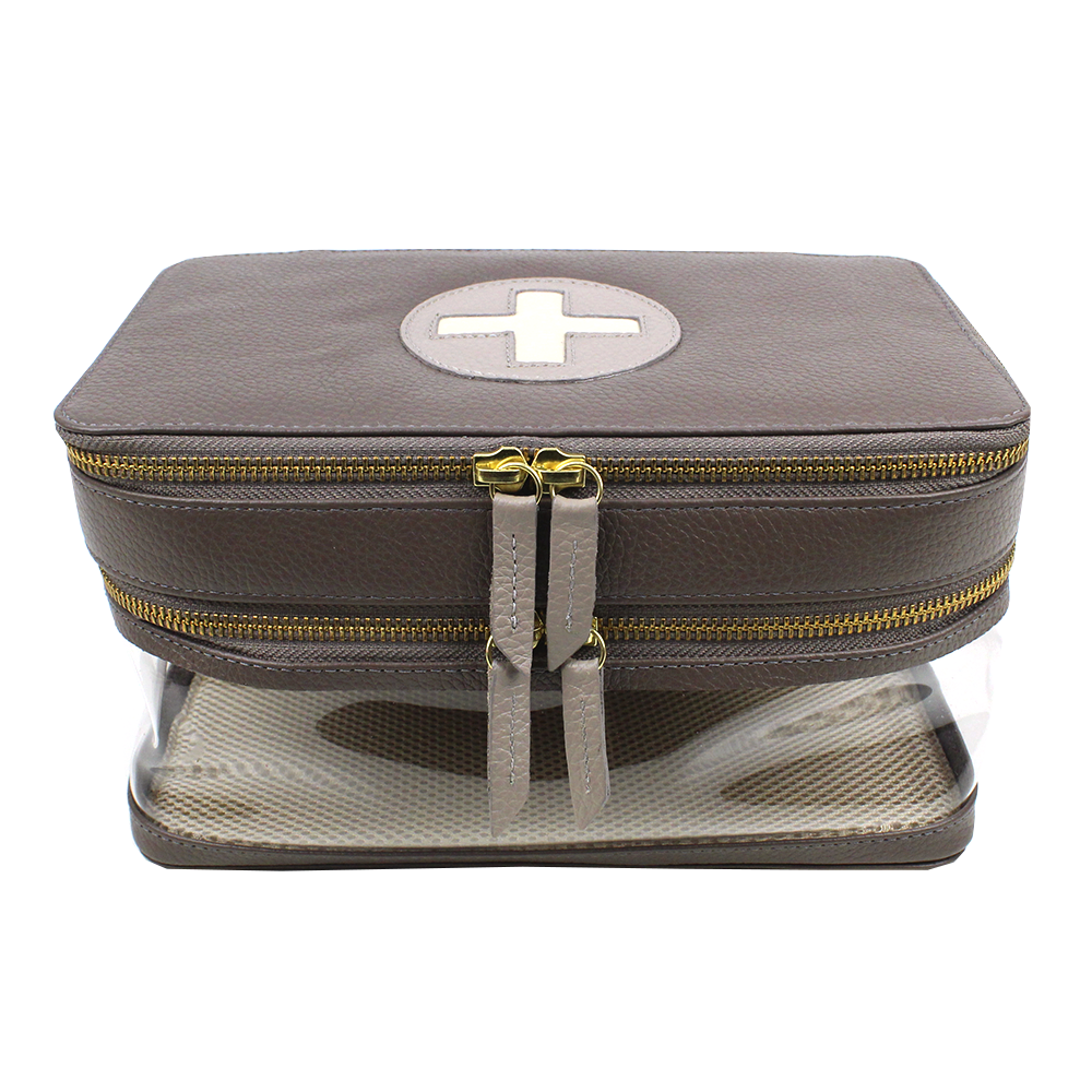 Necessaire Porta Remédio Jumbo em Couro e Vinil Personalizado