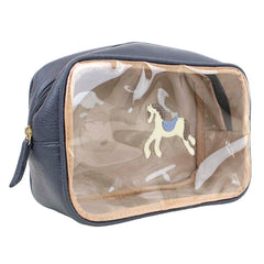 Necessaire Anne Beach Cavalo Joca Oceano com Off White Liso e Sky Pronta Entrega