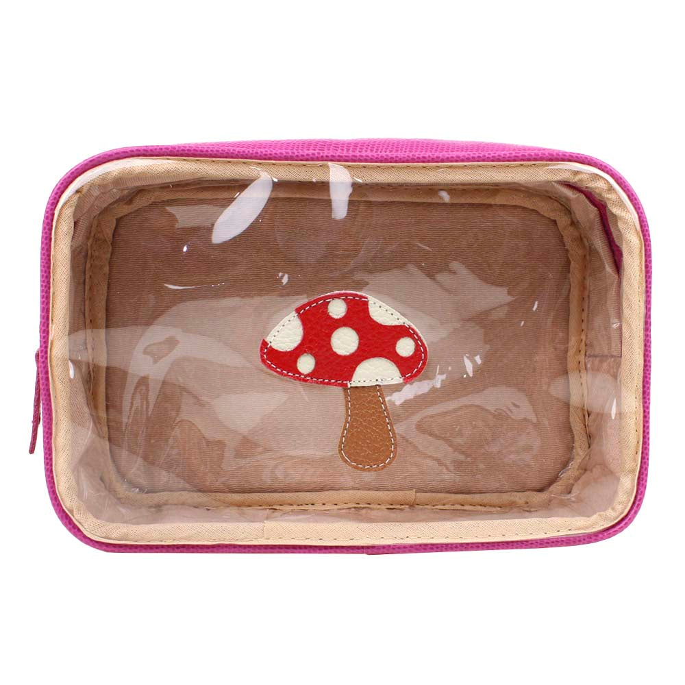 Necessaire Anne Beach Cogumelo em Couro Personalizada