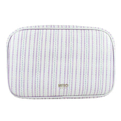 Necessaire Anne Ursa Teddy Estampa Listrado Pontilhado Lilás com Caramelo Liso e Purple Pronta Entrega