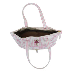 Bolsa de Ballet Estampa Listrado Pontilhado com Chiclete Pronta Entrega