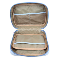Necessaire Bela Laço Rococó Azul Bebê com Rosa Blush Pronta Entrega