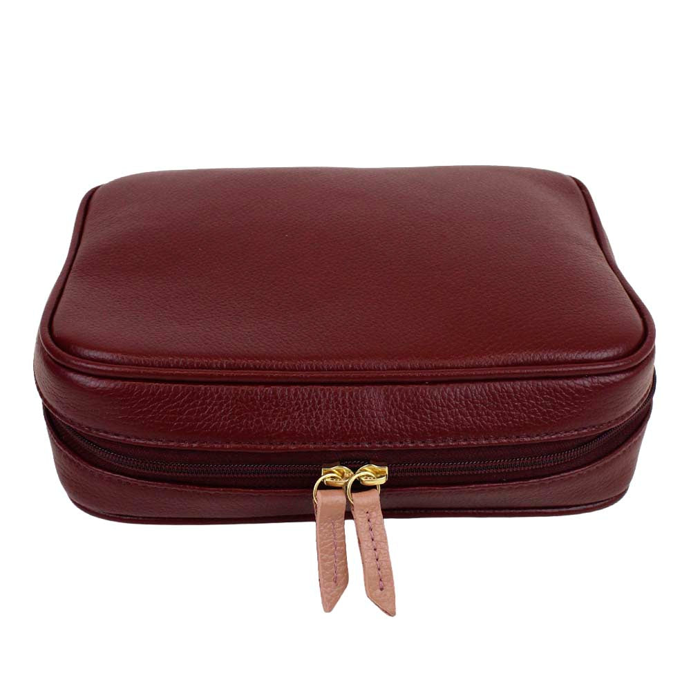 Necessaire Bela Burgundy Liso com Algodão Doce Liso Pronta Entrega