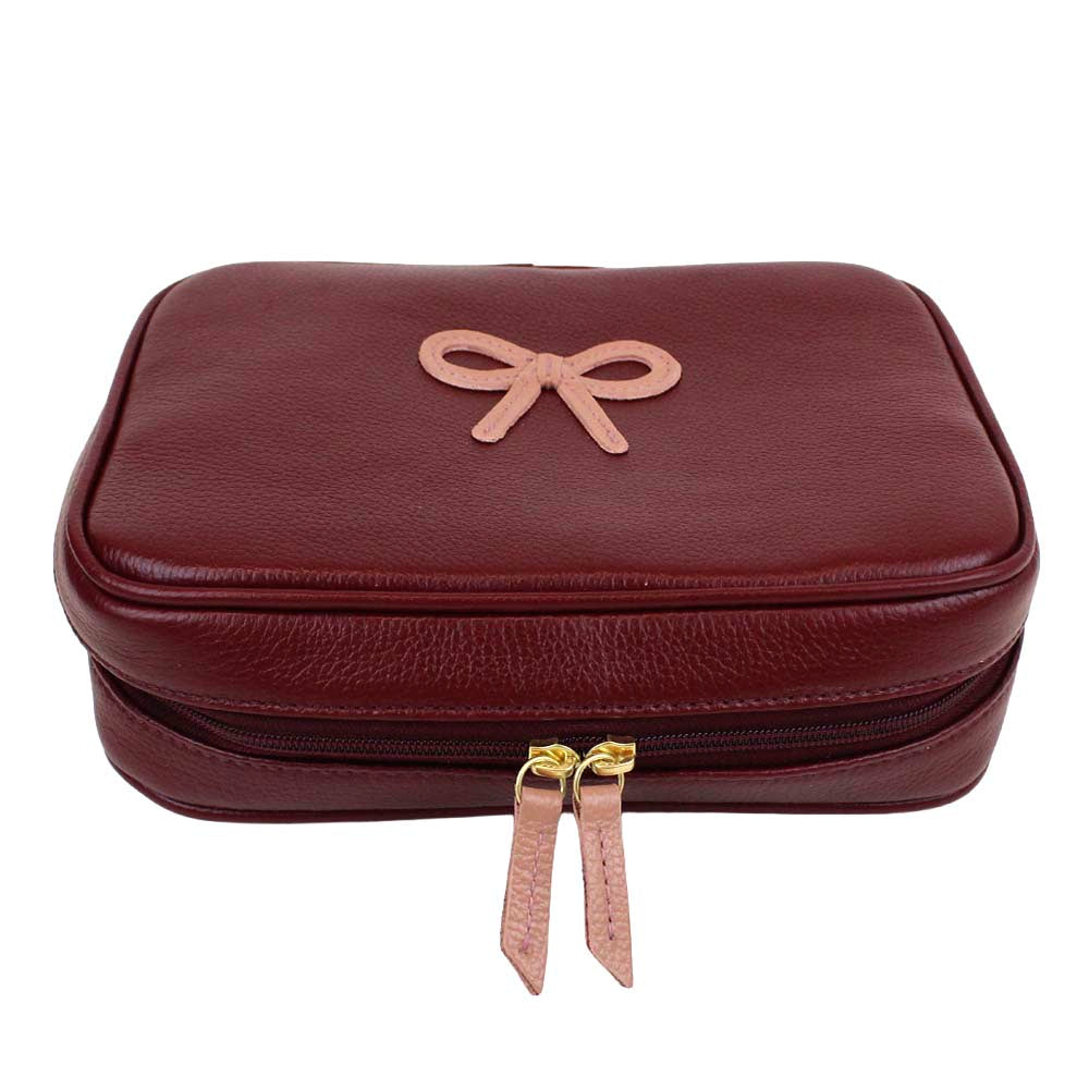 Necessaire Bela Laço Rococó Burgundy Liso com Algodão Doce Liso Pronta Entrega