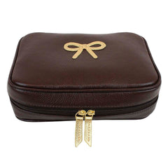 Necessaire Bela Laço Rococó Café com Dourado Pronta Entrega