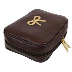 Necessaire Bela Laço Rococó Café com Dourado Pronta Entrega