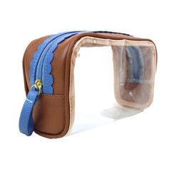 Necessaire Betina Babado M Caramelo Liso com Beach Pronta Entrega