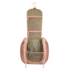 Necessaire Bruna Algodão Doce Liso com Rosa Chá Pronta Entrega