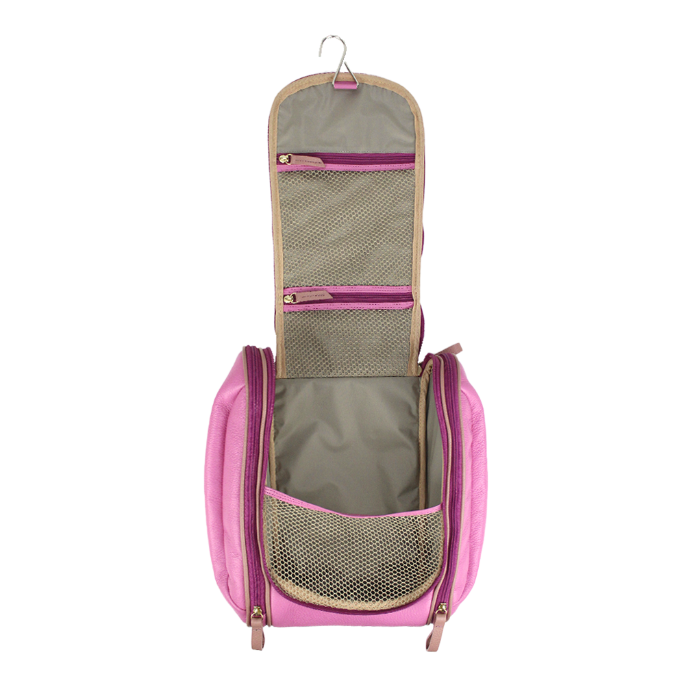 Necessaire Bruna Rosa Orquídea com Algodão Doce Liso Pronta Entrega