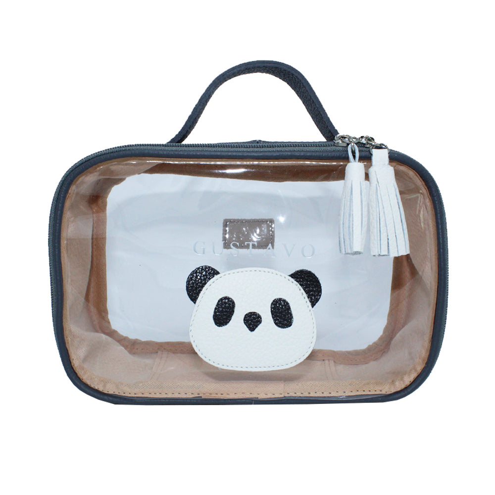 Necessaire Crystal P Little Panda em Couro e Vinil Personalizado