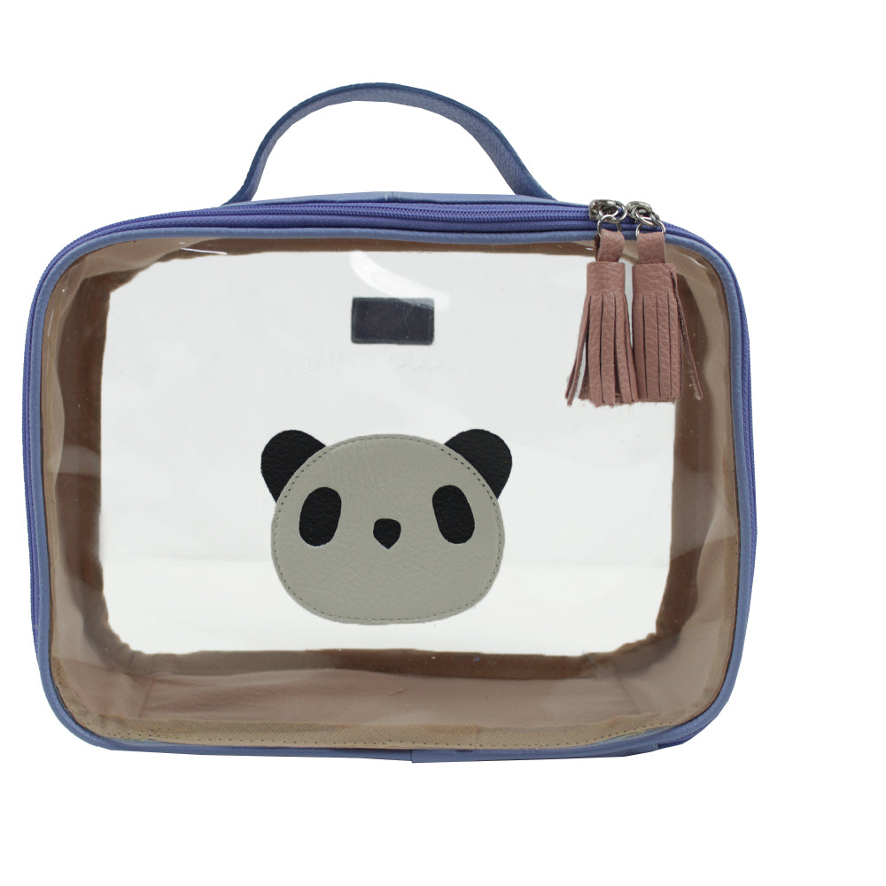 Necessaire Crystal M Little Panda em Couro e Vinil Personalizado