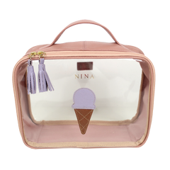 Necessaire Crystal M Gelato em Couro e Vinil Personalizado