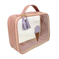 Necessaire Crystal M Gelato em Couro e Vinil Personalizado