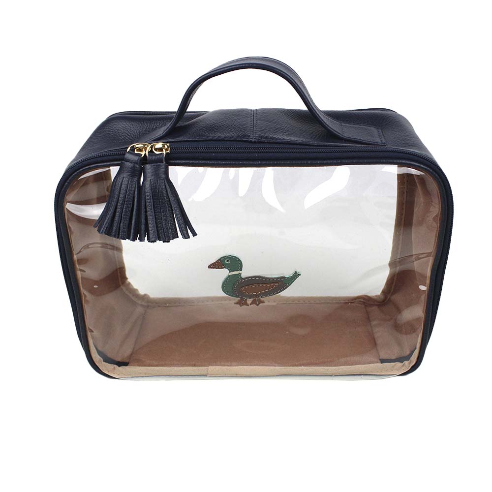 Necessaire Crystal M Patinho Vintage em Couro e Vinil Personalizado