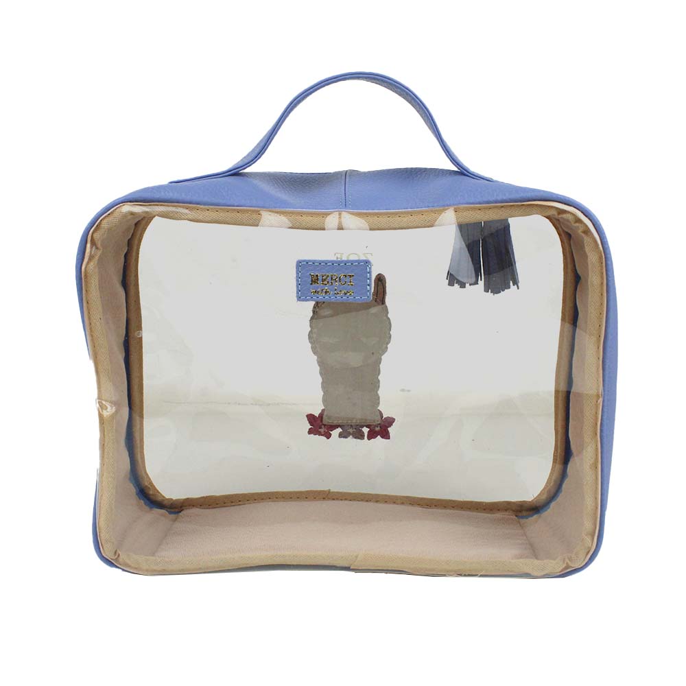 Necessaire Crystal M Lhama em Couro e Vinil Personalizado