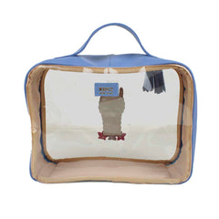 Necessaire Crystal M Lhama em Couro e Vinil Personalizado