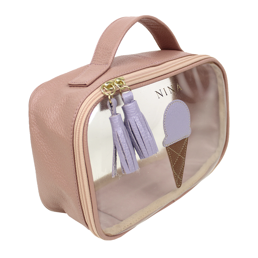 Necessaire Crystal P Gelato em Couro e Vinil Personalizado