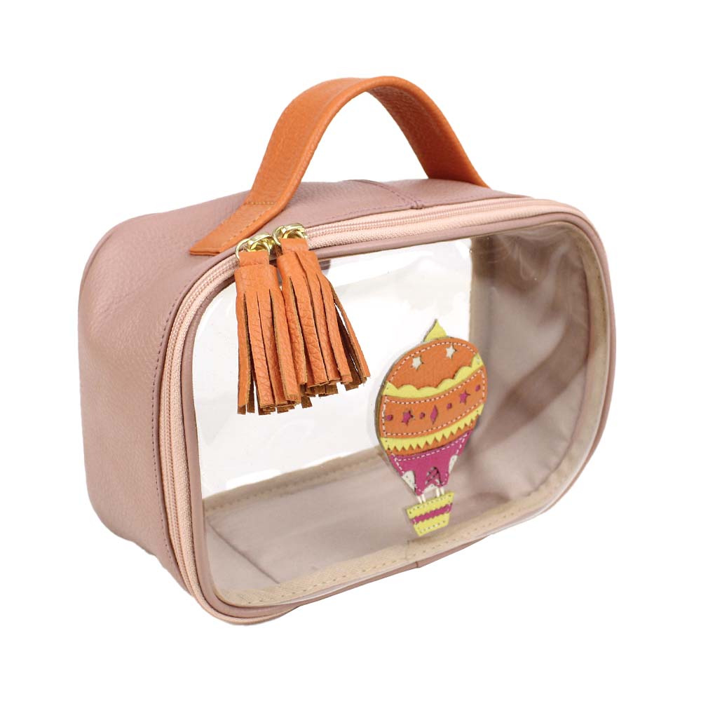 Necessaire Crystal P Balão Sarah em Couro e Vinil Personalizado