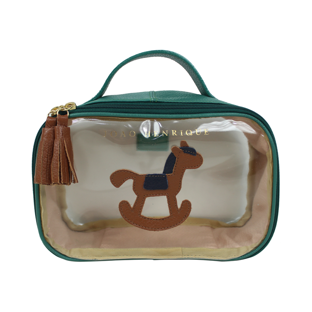 Necessaire Crystal P Little Horse em Couro e Vinil Personalizado