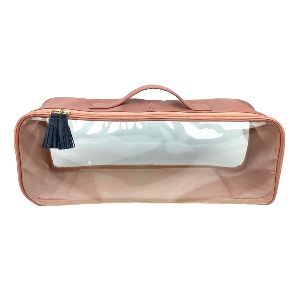 Necessaire Crystal Retangular em Couro e Vinil Personalizada