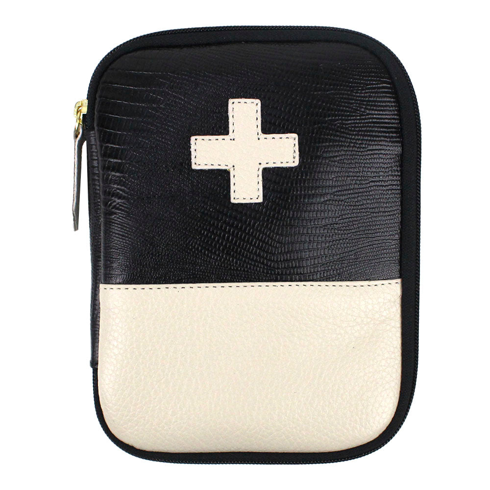 Necessaire Remédio Drop Preto Paris com Off White Liso Pronta Entrega